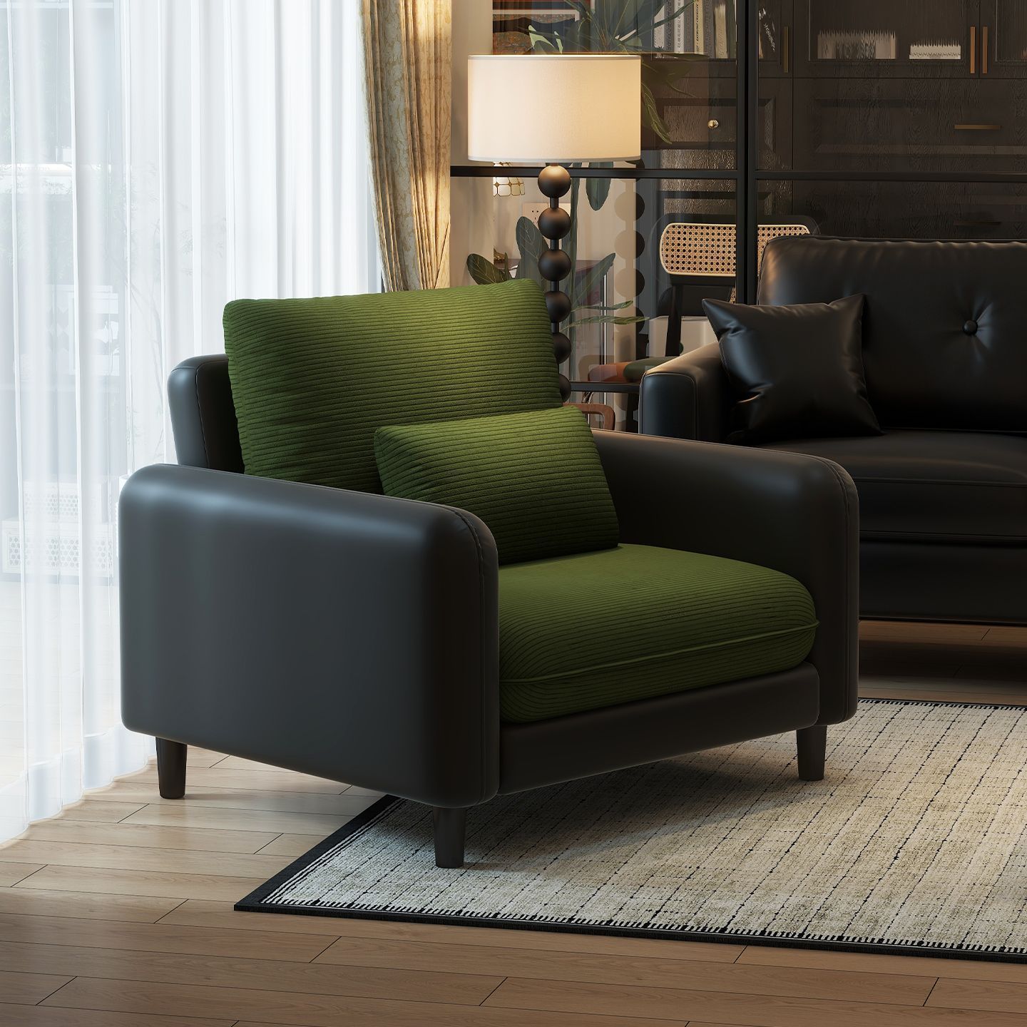 單人梳化椅小户型客廳輕奢復古單椅梳化酒店民宿接待靠背座椅 - 圖片 3